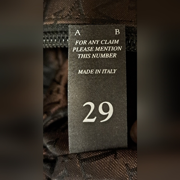 EUC Lamarthe Burgundy Cotton & Black Italian Leather Casual Shoulder Purse Bag - Picture 16 of 16